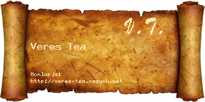 Veres Tea névjegykártya